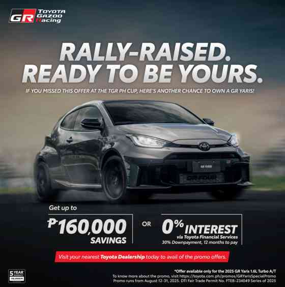 Get up to PHP 160K off the 2025 Toyota GR Yaris 8AT this August image