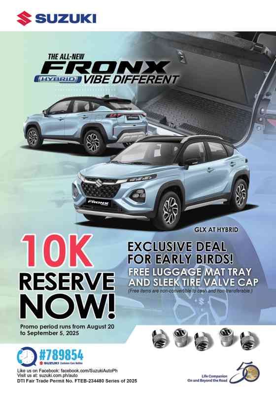 Suzuki Fronx now open for reservations until Sept 5 in PH image