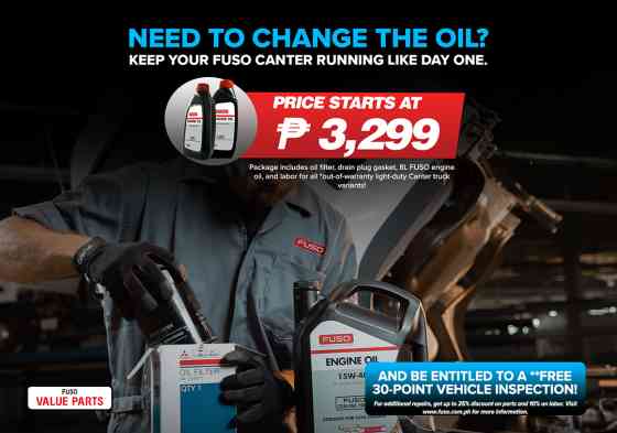 Fuso PH offers change oil promo for Canter owners image
