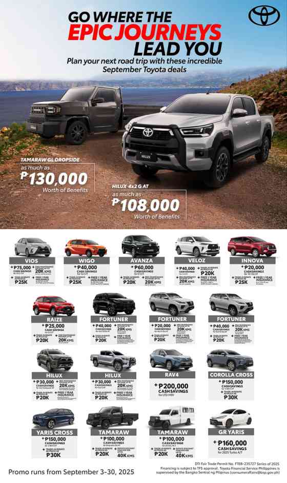 Toyota PH offering special deals, free PMS, and more this September image