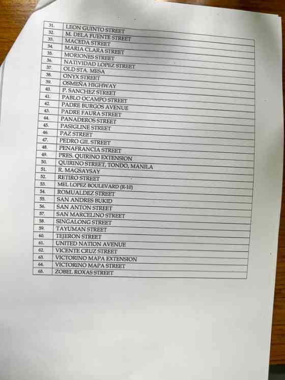 Manila lists No Parking/Absolute No Parking Zones across the city image