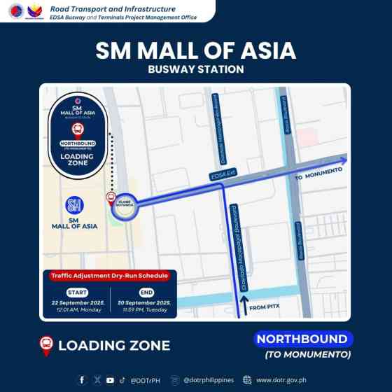 DOTr to add northbound stop at SM MOA Busway Station image