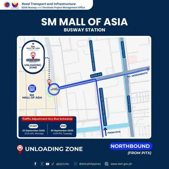 DOTr to add northbound stop at SM MOA Busway Station image