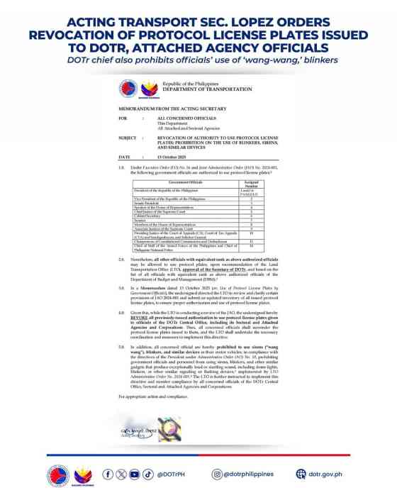 DOTr Usec. under fire for using unauthorized plate, wang-wang image