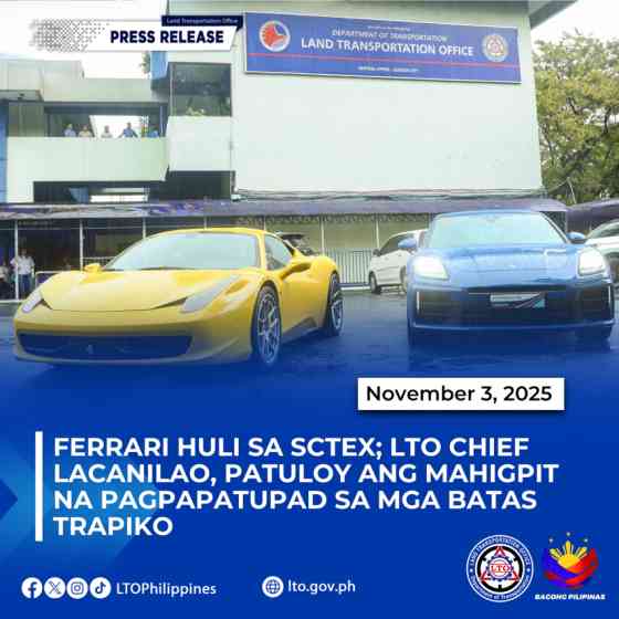 Ferrari, Porsche, among luxury cars impounded by LTO during Undas image