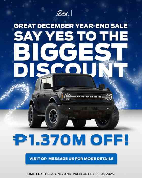 Fire sale: Ford Bronco is selling for PHP 1.37M less image