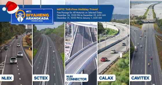 Toll-Free: MPTC to waive toll fees on Christmas Eve, New Year's Eve image