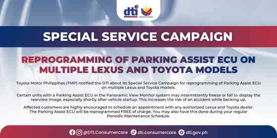 TMP recalls over 12K Toyota, Lexus units due to parking ECU problem image