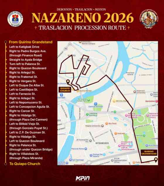 Avoid Manila this Friday, Jan. 9 due to Traslacion Procession image
