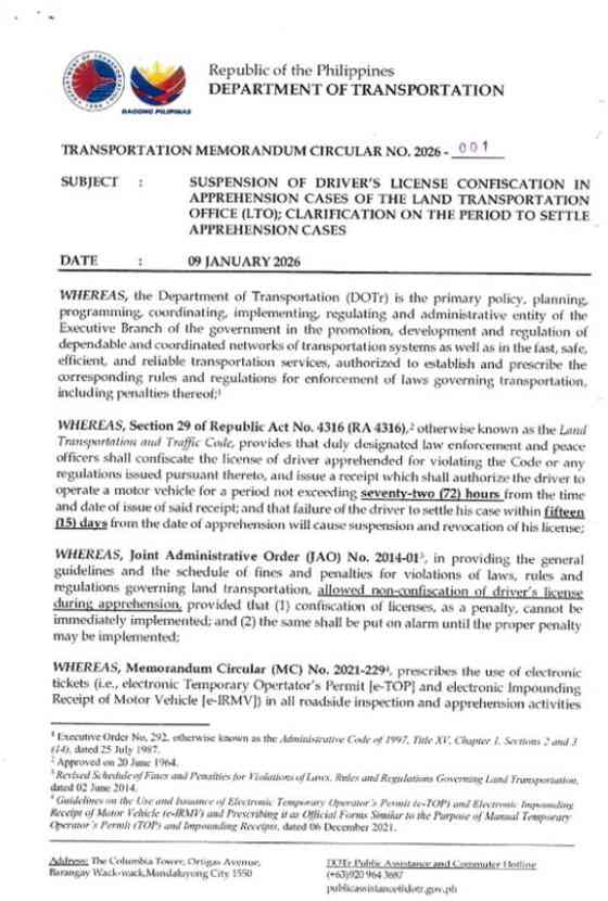 DOTr memo 2026-001 explained image