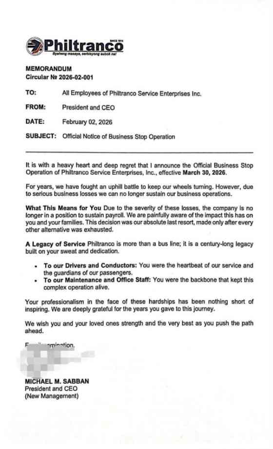 Philtranco to stop operations after 112 years in the business image