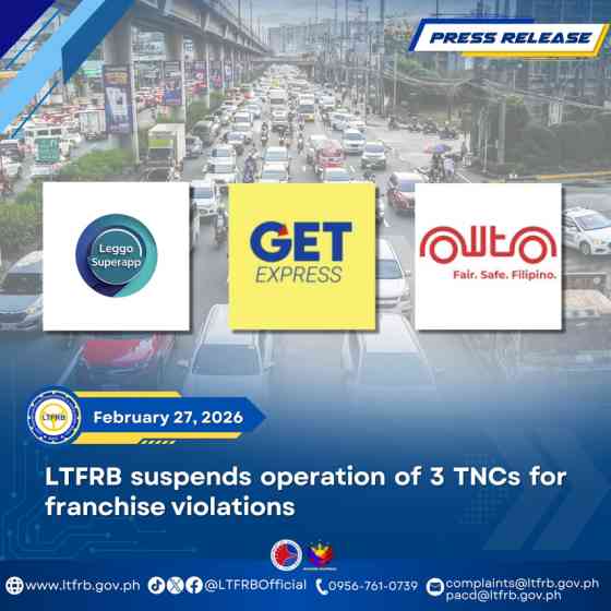 OWTO, 2 other TNCs receives 1-year suspension from LTFRB image