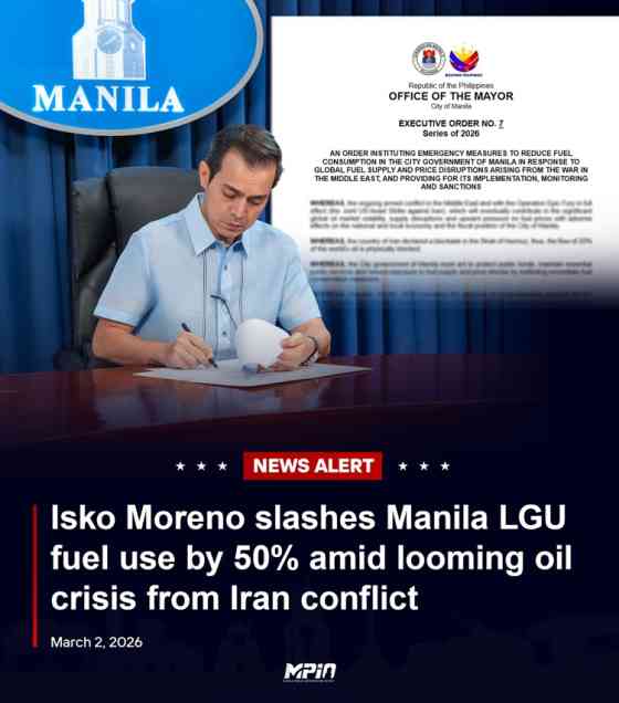 City of Manila to cut fuel use by 50% amid tensions in Middle East image