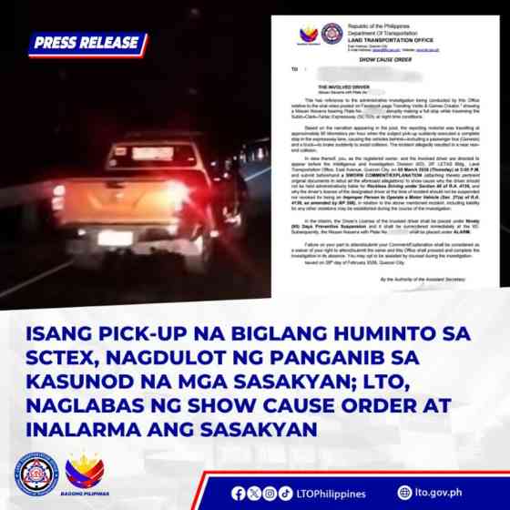 Driver stops in the middle of expressway to move dog, endangers motorists image