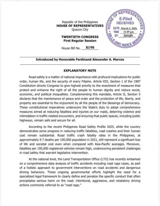 Anti-Road Rage bill filed, up to PHP500K fine, jail time image