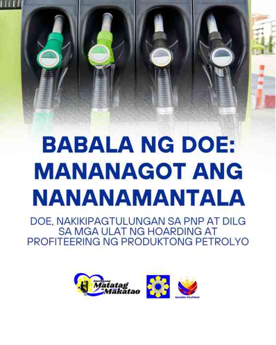 DOE issues warning vs hoarding, profiteering amid fuel price volatility image