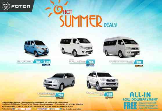 Foton PH offers 2017 Hot Summer Deals image
