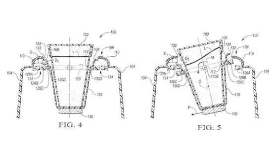 Ford files patent for self-leveling cup holders image