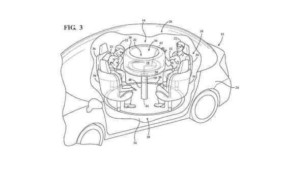 Ford patents table with airbags for future self-driving cars image
