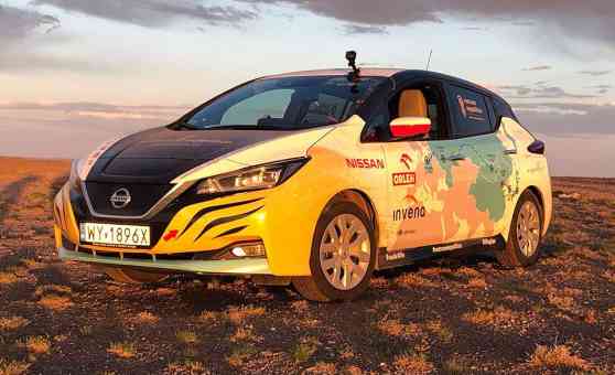 This Nissan Leaf EV just completed a 16,000 km drive from Europe to Japan image
