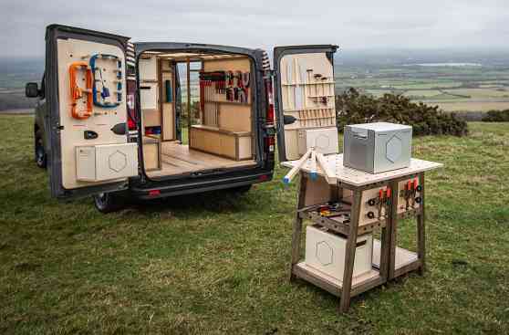 This woodworker's shop is actually a Nissan NV300 van image