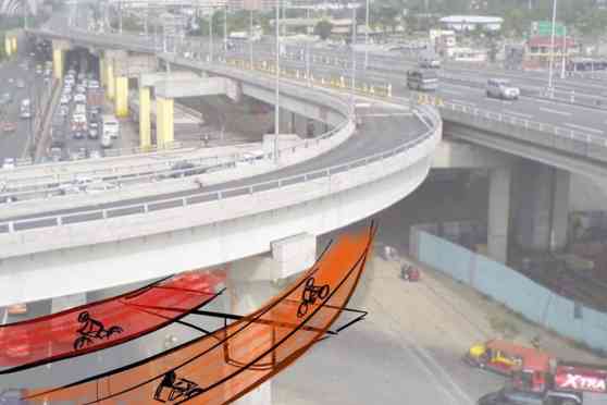 Someone drew up what elevated EDSA bicycle lanes would look like image