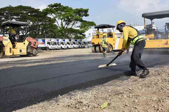 San Miguel Corporation built a road using recycled plastic image