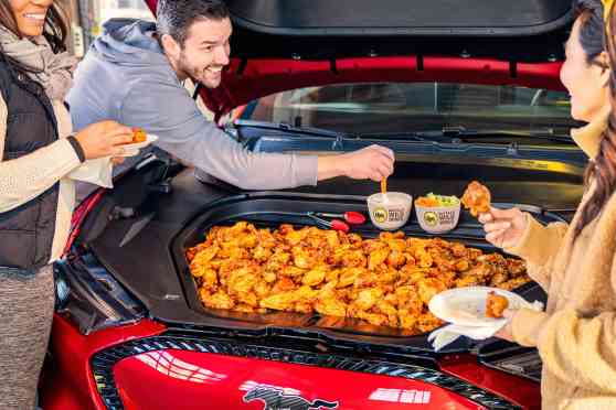 Ford used the Mustang Mach-E as a bucket for chicken wings image