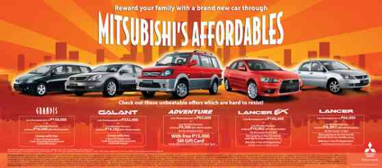 Mitsubishi Motors Philippines brings tempting offers with Mitsubishi's Affordables image