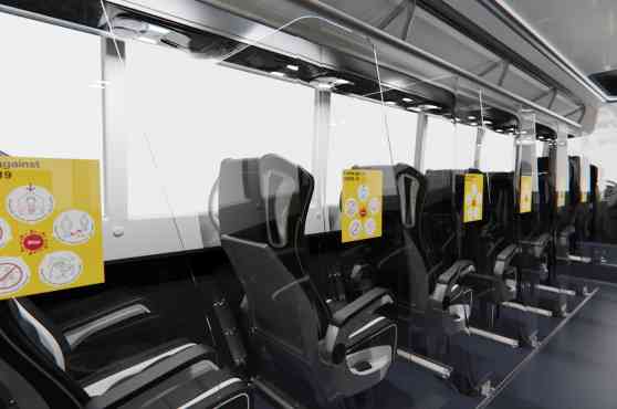 Check out how this bus maintains social distancing between passengers image