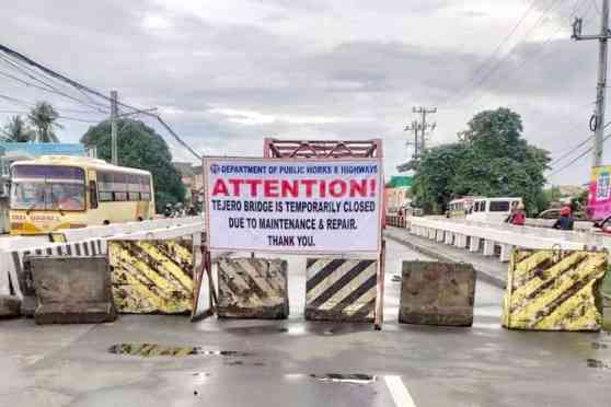 Tejero Bridge in Tanza, Cavite closed until further notice image