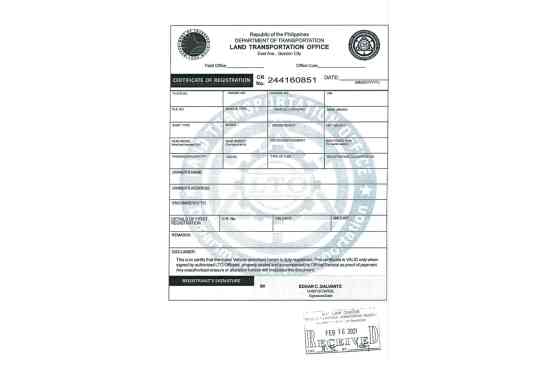 This is what LTO's new certificate of registration looks like image