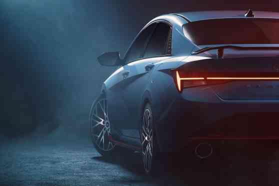 Hot four-door: Hyundai releases teaser shots of 2022 Elantra N image