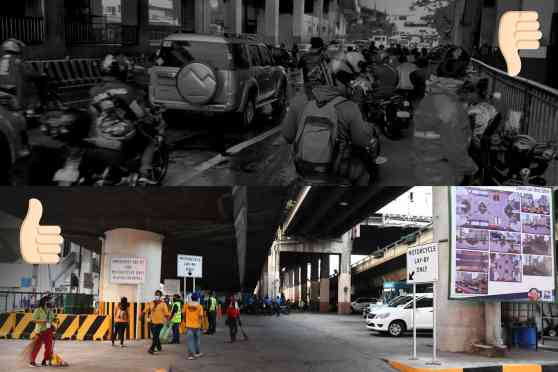 MMDA sets up EDSA motorcycle lay-by shelters for rainy days image