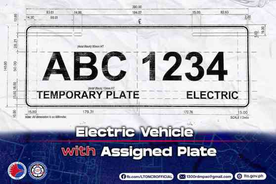LTO welcomes bill proposing &ldquo;special&rdquo; plates for EVs image