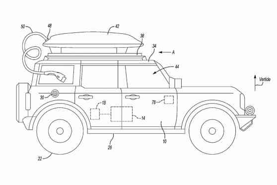Ford patents 'top load' auxiliary battery pack for EVs image