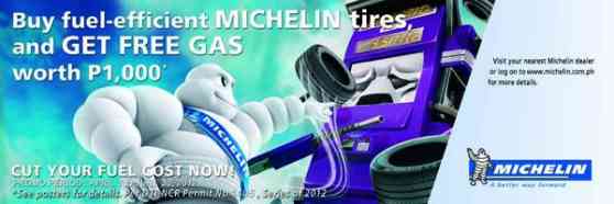 Michelin offers free gas for tire purchases from April-June 2012 image