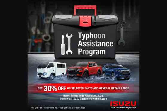 Isuzu PH offering select parts, labor discounts for typhoon-hit vehicles image