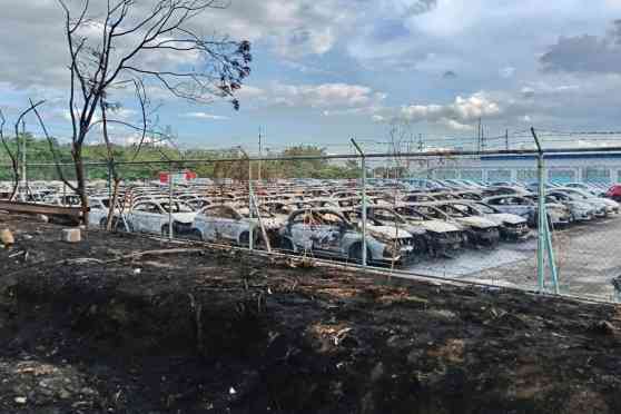Fire guts 200 brand new cars in Batangas industrial park image