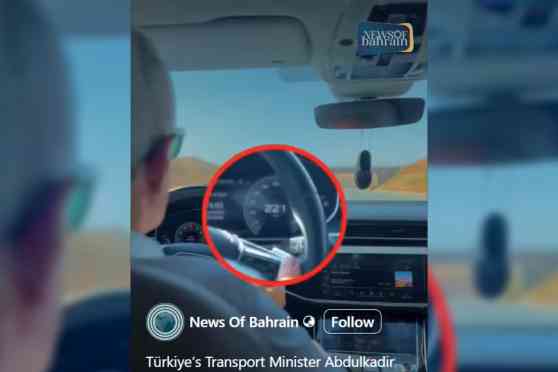 Turkey&rsquo;s Transport Minister posts himself driving at 225 km/h, gets fined image