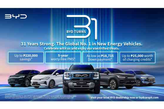 BYD offers up to PHP 220K cash savings in anniversary promo image