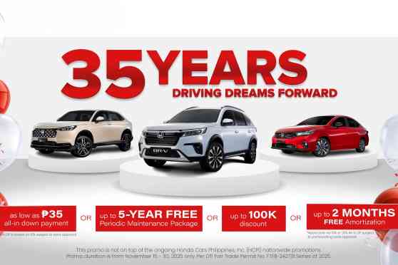 Honda Cars PH extends 35th anniversary sales promo 'til Nov 30 image
