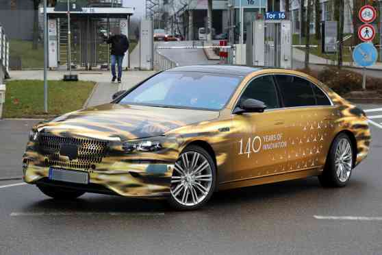 SPIED: 2026 Mercedes-Benz S-Class facelift dons gold camo livery image