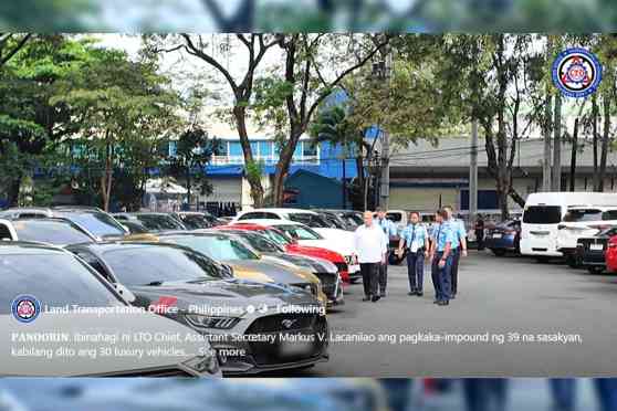 LTO impounds 30 luxury vehicles due to no registration, no driver&rsquo;s license image