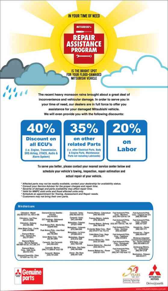 Mitsubishi PH offers Repair Assistance Program image