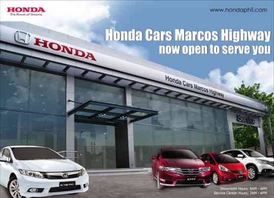 Honda opens 30th dealership along Marcos Highway image