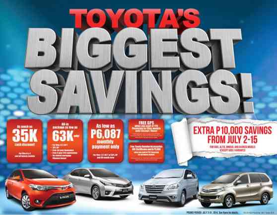 Toyota PH offers big cash savings this July image