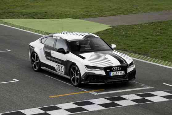 Audi driverless technology wins against a driver image