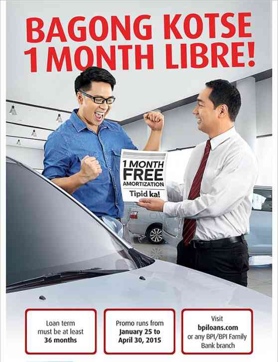 BPI offers free one month amortization for new car buyers image