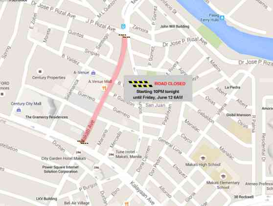 Makati reroutes traffic starting tonight for June 11 street party image